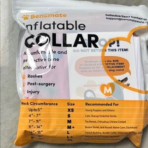 NWT! Pet Inflatable Collar